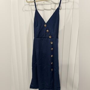 Navy blue sleeveless dress with buttons size XL